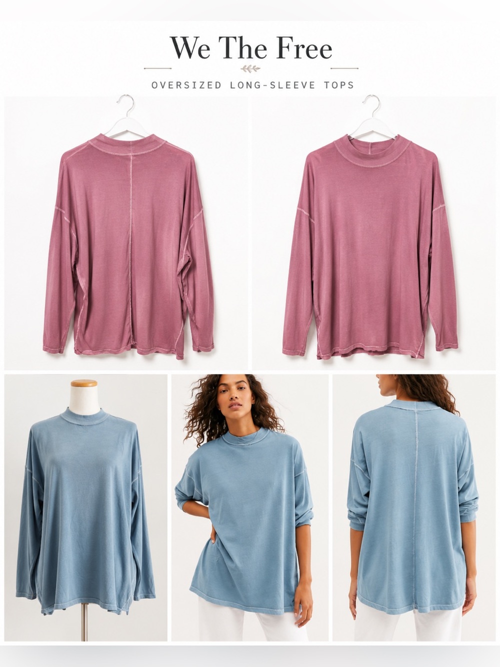 2 we the free tops worn few times hung dry sz small also in mustard color